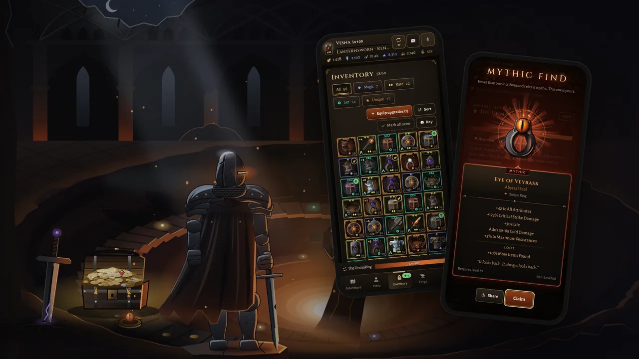 A treasure chest overflowing with gold in a dark gothic hall.